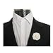 Hansicod Men's Lapel Flower Handmade Boutonniere Pin for Suit (White)
