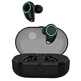 True Wireless Earbuds, Dockin LED Wireless Bluetooth Earphone with Charging Dock Truly Wireless Stereo Headphone Mini Twins Waterproof Earphones Black