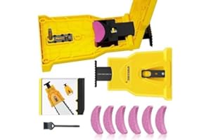OMCCHK Portable Chainsaw Sharpener with 6 Fast Sharpening Stones, Universal Chainsaw Blade Sharpener, Chainsaw Teeth Sharpener, Chain Saw Sharpener Tool for 12/14/16/18/20/22 Inches Chain Saw Bar
