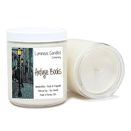Scented Candle - Antique Books - 8 oz Vintage Leather Bound Book Fragrance By Luminous Candles Company Home & Kitchen, Home Décor, Candles & Holders, Candles
