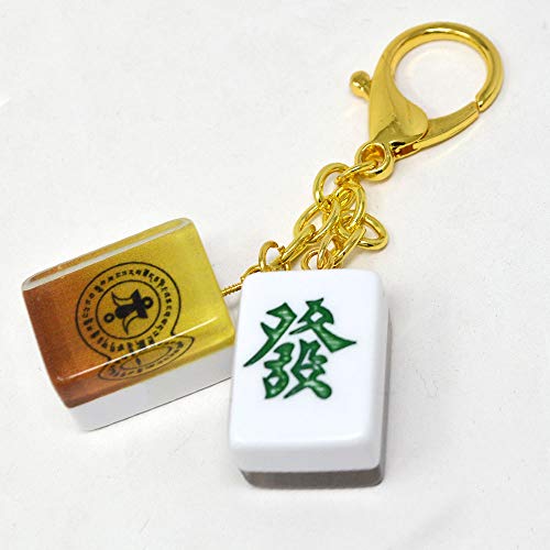 Feng Shui Lucky Mahjong Tiles Amulet for Wealth&Windfall Luck Keychain W4152