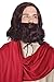 Simplicity Jesus Brown Full Wavy Wig With Beard Set and Free Wig Cap