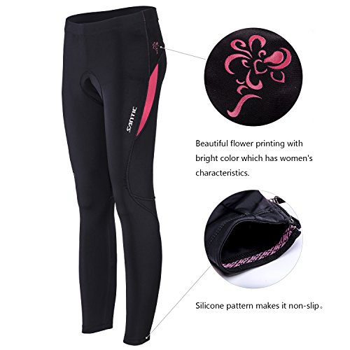image for Santic Women's Bike Pants Cycling Tights 4D Padded Bicycle Long Trouse