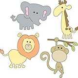 Cuttlebug 2-Inch-by-2-Inch Dies (Set of 4), Zoo Animals