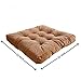 EGOBUY Solid Square Floor Pillow Tufted Thicken Chair Pad Tatami Thicken Seat Cushion, 22x22 inch, Brown