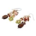 NOVICA Artisan Handmade Tigers Eye Carnelian Cluster Earrings Crafted Quartz .925 Sterling Silver Multigem Glass Bead Brown Multicolor Red Yellow Orange Beaded Dangle Thailand 'Thai Autumn'