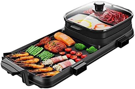 YJIUJIU Multi-function barbecue hot potOne-piece pot,Portable Double Flavor Separating Hot Pot, Multifunction Cookers Kitchen Appliance