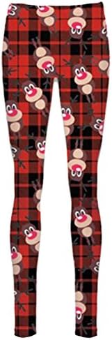 Be Jealous Womens Xmas Legging Womens Rudolph Santa Wall Jersey Tree Bells Jegging Pants