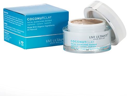 Facial Mask CoconutClay Facial Quenching Masque 1.7 Oz - Soak in Deep Penetrating Hydration with Organic Compounds and Phytonutrients to Instantly Awaken Damaged Skin Cells via Dermo-Layer Detoxification and Plant Stem Cell Regeneration