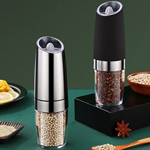 Gravity Salt and Pepper Grinder Set Battery Operated Pack of 2 Electric Salt Pepper Mill Salt