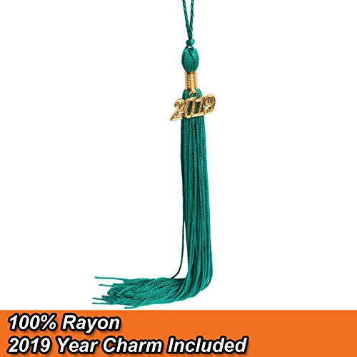 OSBO GradSeason Matte Graduation Gown Cap Tassel Set 2018 & 2019 for High School and Bachelor (Emerald, 54" FF(5'9"-5'11"))