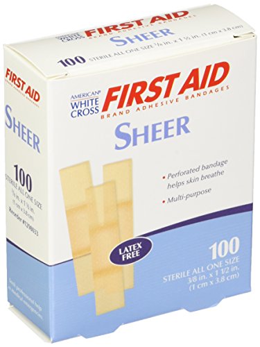 American White Cross 1298033 Sheer Adhesive Strips, Sterile, 3/8