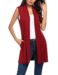 Beyove Womens Long Vests Sleeveless Waterfall