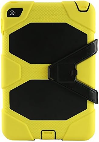 IIYBC Shockproof Hybrid Anti Shock Armor Heavy Duty Plastic & Silicone Case Skin Cover for Apple Ipad Mini 4 (Yellow)