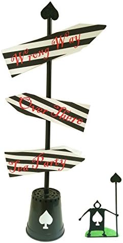 Wrong Way Sign Playing Card Soldier Alice in wonderland Decoration Mad Hatter Tea Party