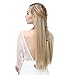 Black Halo Hair Extensions Secret Wire Headband Straight Long Synthetic Hairpieces 22 Inch 4.2 Oz for Women Heat Friendly Fiber No Clip SARLA