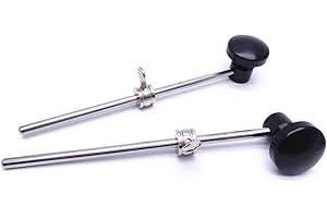 Jiayouy 2 Pieces Bass Drum Pedal Beater Aluminum Alloy Hammer Head Percussion Instrument Accessory Part Black 2