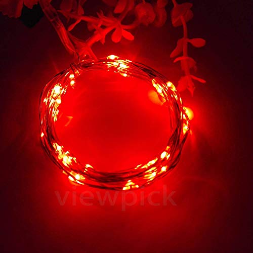 3 Pack,BOLWEO 10ft/3M 30 LEDs Red Battery Operated String Light,Battery Powered Christmas Lights,Indoor Outdoor Home Holiday Wedding Decorations-Red