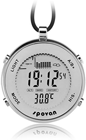 GCM Outdoor Waterproof Metal Digital Fishing Barometer Unisex Pocket Watch Suitable for Climbing Running Fishing competition and other sports