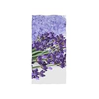 Tagours Purple Bunch Lavender Flowers Blossom Soft Spa Beach Bath Towel Fingertip Hand Towel Washcloth for Baby Adult Bathroom Beach Shower Wrap Hotel Travel Gym Sport 30x15 Inch