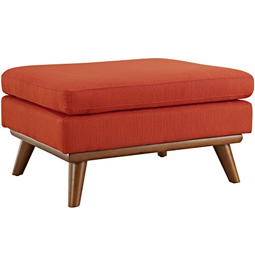 Modway EEI-1797-ATO Engage Mid-Century Modern Upholstered Fabric Ottoman Atomic Red Orange