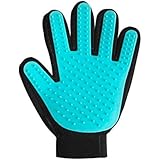 GEMEK 2-in-1 Pet Grooming Glove for Dogs Cats, Hair Comb, Grooming Tool, Deshedding Brush for Short Long Hair, Bathing Glove for Massage + Furniture Fur Remover Mitt with Cleaning Brush (Left)