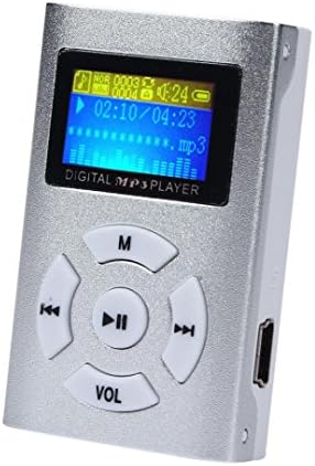 USB Portable Mini MP3 Player with Clip, LCD Screen Display, Support Max 32GB Micro SD TF Card (Silver)