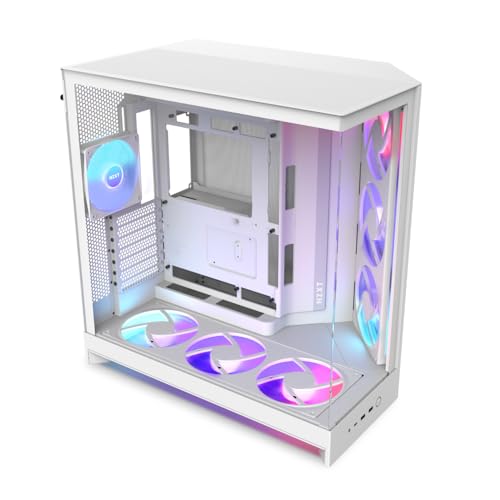 NZXT H9 Flow RGB+ - Dual-Kammer ATX PC-Gehäuse - Weiß