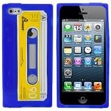 Blue Audio Classic Cassette Tape Silicone Case Cover Skin Protector For iPhone 5 5TH 5G