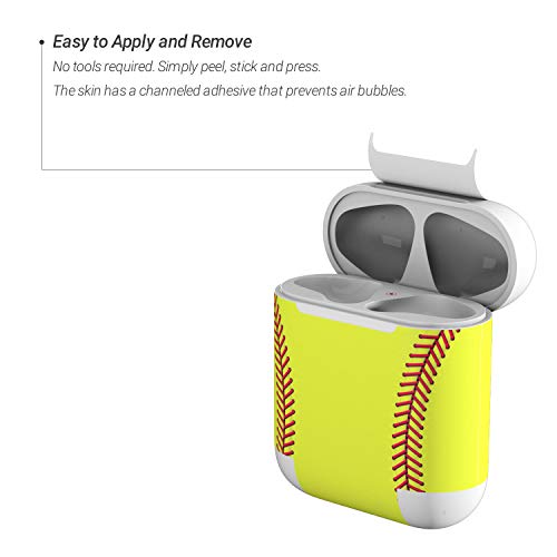 Skin Decals for Apple AirPods - Softball - Sticker Wrap Fits 1st and 2nd Generation - Thumbnail 5