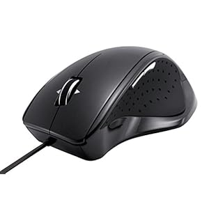 BUFFALO 有線BlueLEDマウス 5ボタン/静音/横スクロールタイプ ブラック BSMBU18BK