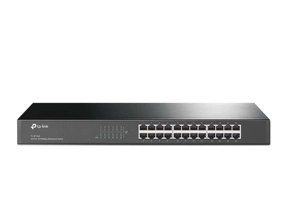TP-Link 24-Port 10/100Mbps Unmanaged Ethernet Switch, 19-inch Rack-Mount, Steel Case(TL-SF1024)
