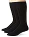 Calvin Klein Men's 3 Pack Cotton Rich Dress Rib Socks, Black, Shoe Size 7-12