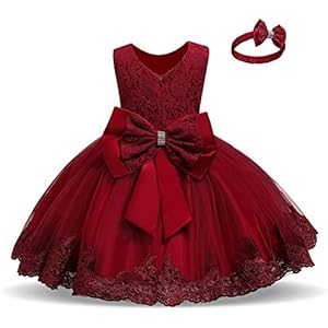 TTYAOVO Vestido de Tul de Manga Larga de la Boda de la Dama de Honor de la Princesa de Las Muchachas del Bebé