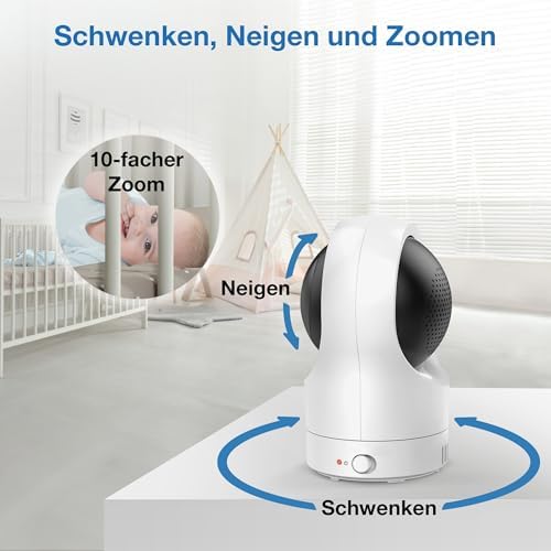 RM7764HD with Camera 1080p WiFi Remote Access, 7 Inch Video, 360° Pan and Tilt, with Camera HD Night Vision 2-Way Talk Temperature Sensor, iOS & Android