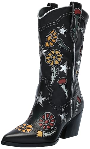 Dolce Vita Women’s Lassie Western Boot, Black Multi, 10