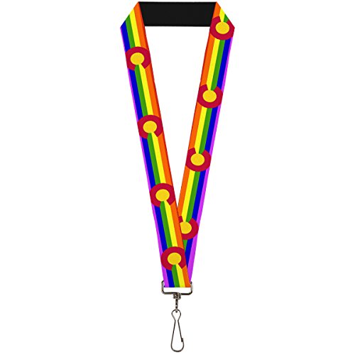 Buckle-Down Lanyard - Colorado Flags2 Pride