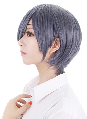 Male Costume Wig Mix Color Short Straight Cosplay Wig for Black Butler Ciel+Wig Cap+Eye Pad - //coolthings.us