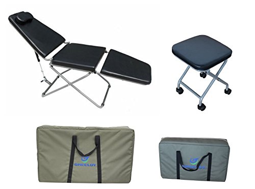 Aries Outlets Portable Foldable Dental Chair &Operating LED Lamp & Nylon Bags& Doctor's Chairs(Saddle Horse Chair+Square Chair) (Patient Chair & Square Chair with Bags) - Thumbnail 5