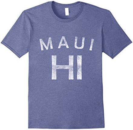 Mens Maui Hawaii Vintage T-Shirt Large Heather Blue