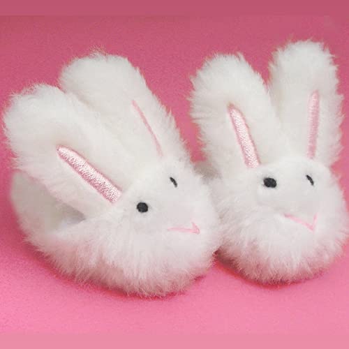 Sophia's Doll Bunny Slipper Shoes with Fluffy Rabbit Ears and Stitched