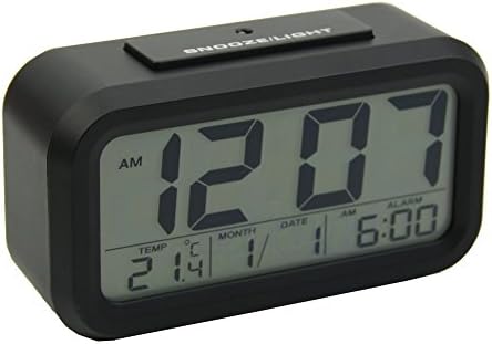 New Digital Snooze LED Alarm Clock Backlight Time Calendar Thermometer Temperature / ฺBlack