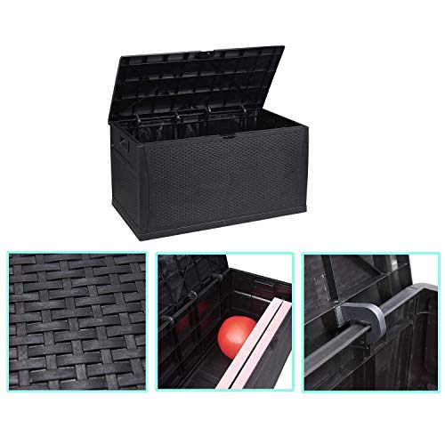 Wonlink Wicker Storage Trunk, Patio Storage Box,120 Gallon Deck Box