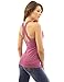 PattyBoutik Women Crochet Inset Ruched Detail Tank Top (Moderate Raspberry Medium)