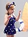 Jastore Baby Girls Swimwear One Piece Swimsuits Beach Wear with Headband (2-3T, Blue)