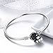 BISAER Evil Eye Bracelet Sterling Silver Clasp Charm Bangle Bracelet for Bead Charms with Sapphire Gemstones Evil Eye Clip Lock Stopper(17/19cm/ 21cm)