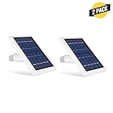 Wasserstein Solar Panel Compatible with Ring Spotlight Cam Battery - Power Your Ring Surveillance Camera continuously (2 Pack, White)