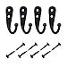 EBOOT 20 Pieces Wall Mounted Hook Robe Hooks Single Coat Hanger and 50 Pieces Screws (Black)