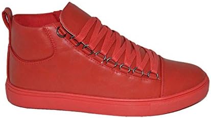 Mecca ME-7086 Theo Men's Lace-Up Ankle Fashion Sneakers, Red Size 10