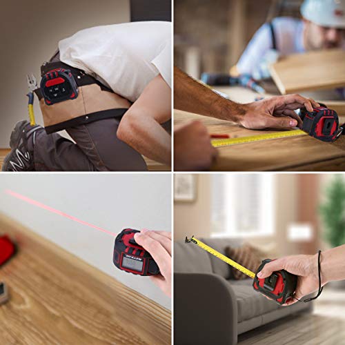 Meterk Laser Tape Measure 2 in 1, Laser Measure 131.2Ft/40M, Measuring